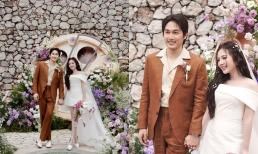 Vợ chồng Đình Tú - Ngọc Huyền gây sốt với visual ngày cưới, cô dâu khoe vai trần cuốn hút khó rời mắt