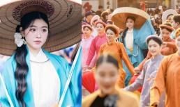 Lọ Lem nhà Quyền Linh gây chú ý khi diện Việt phục giữa phố đi bộ Hà Nội